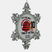 自分のサッカーパーソナライズされた名番号の作成 スノーフレークピューターオーナメント (左)