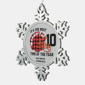 自分のサッカーパーソナライズされた名番号の作成 スノーフレークピューターオーナメント (右)