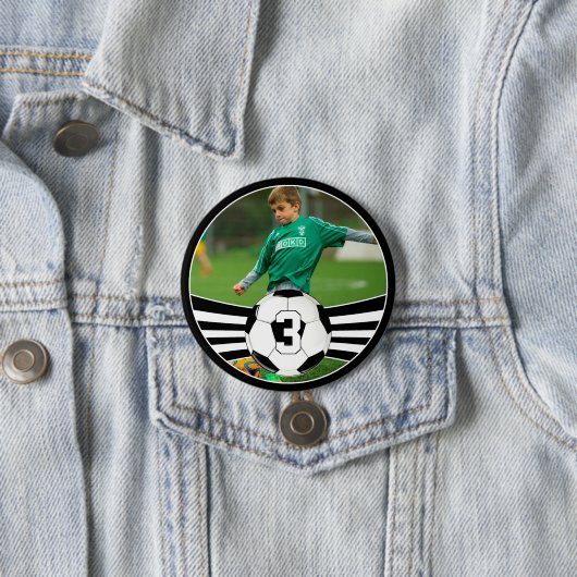 自分のサッカー選手を写真と番号のにカスタムする 缶バッジ (インサイチュ)