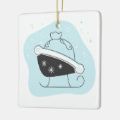 自分のサンタのそりを作成バッグクリスマス セラミックオーナメント (左)