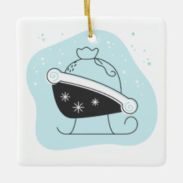 自分のサンタのそりを作成バッグクリスマス セラミックオーナメント
