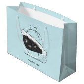 自分のサンタのそりを作成バッグクリスマス ラージペーパーバッグ (裏面アングル)