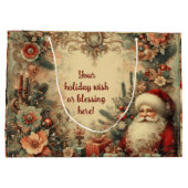 自分のサンタクロースビクトリアンのクリスマスを作成 ラージペーパーバッグ (裏面)