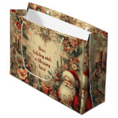 自分のサンタクロースビクトリアンのクリスマスを作成 ラージペーパーバッグ (正面アングル)