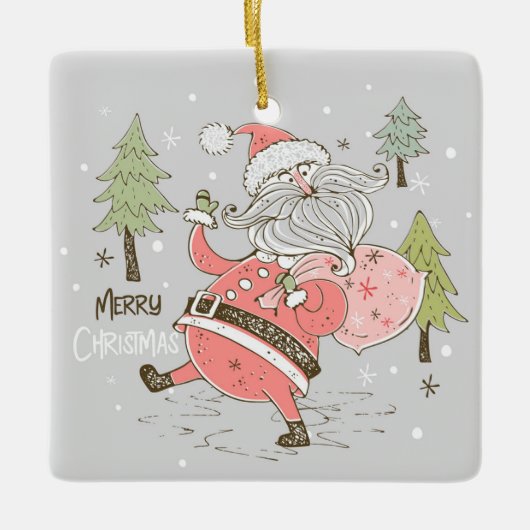 自分のサンタクロース間抜けを作成する セラミックオーナメント (正面)