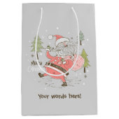 自分のサンタクロース間抜けを作成する ミディアムペーパーバッグ (正面)