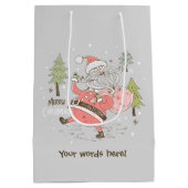 自分のサンタクロース間抜けを作成する ミディアムペーパーバッグ (裏面)