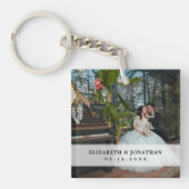 自分のシックモダンカップルの写結婚真を作成 キーホルダー (正面)