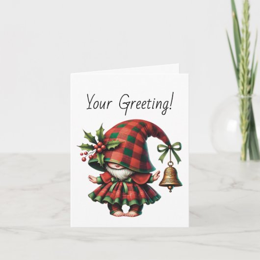 自分のシャイなクリスマスプレド格言とベルを作成 シーズンカード (正面)