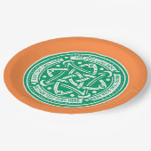 自分のシャムロックグリーンケルト結び目模様アイルランド ペーパープレート (アングル)