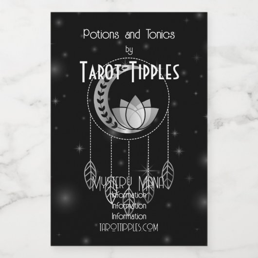 自分のシルバーロータスムーンドリームキャッチャーを作成 ワインラベル (シングルラベル)