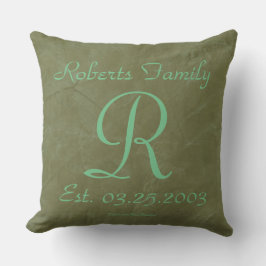 自分のシーフォーム緑のモノグラムを作成する クッション
