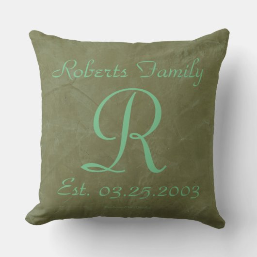 自分のシーフォーム緑のモノグラムを作成する クッション (正面)