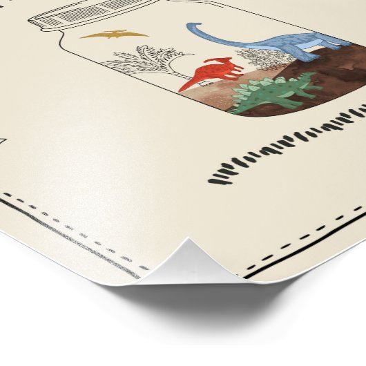 自分のジュラシックのジャー恐竜の誕生日のサインを作る フォトプリント            (角)