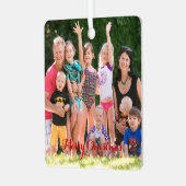 自分のスクエアフォトホリデークリスマスを作成 メタルオーナメント (正面左)