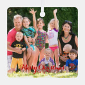 自分のスクエアフォトホリデークリスマスを作成 メタルオーナメント (正面)