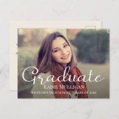 自分のスクリプトエレガントの卒業写真の作成 案内ポストカード (正面/裏面)
