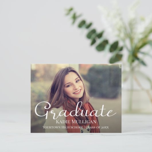 自分のスクリプトエレガントの卒業写真の作成 案内ポストカード (スタンド正面)