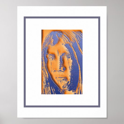 自分のスケッチとコンピュータアートポスター ポスター (正面)