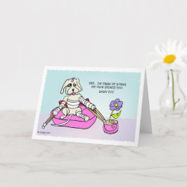 自分のスタントをする犬の漫画は良いカードを得る カード