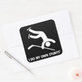 自分のスタントをホッケー スクエアシール (封筒)