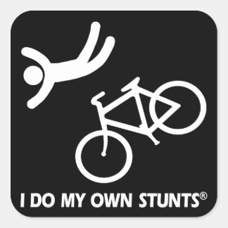 自分のスタントを自転車で走る スクエアシール
