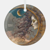 自分のスチームパンクの月の女性を作成 ガラスオーナメント (正面)