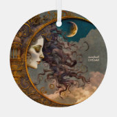 自分のスチームパンクの月の女性を作成 ガラスオーナメント (裏面)