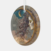 自分のスチームパンクの月の女性を作成 ガラスオーナメント (正面左)