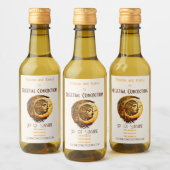 自分のスチームパンクの月の女神を作成 ワインラベル (ボトル)