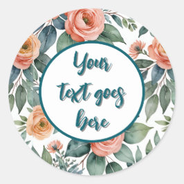自分のステッ結婚ク桃バラeucalyptusを作成する ラウンドシール