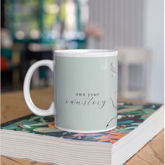自分のストーリーを自分で持つ |花の花びら |やる気を起こさせる | コーヒーマグカップ