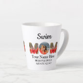 自分のスポーツママ写真コラージュのママを作成する カフェラテマグ (右アングル)