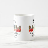 自分のスポーツママ写真コラージュのママを作成する コーヒーマグカップ (中央)