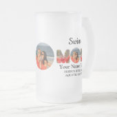 自分のスポーツママ写真コラージュのママを作成する フロストグラスビールジョッキ (正面右)