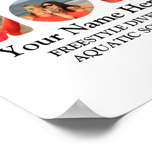 自分のスポーツママ写真コラージュのママを作成する ポスター (角)