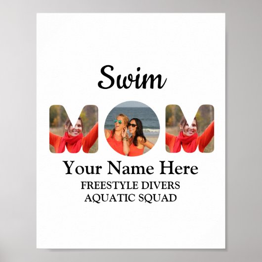 自分のスポーツママ写真コラージュのママを作成する ポスター (正面)