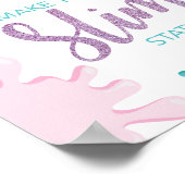 自分のスライム誕生日パーティーをピンクにサインする ポスター (角)