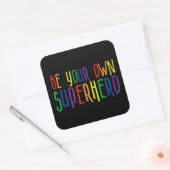 自分のスーパーヒーローになれ、感動的引用文 スクエアシール (封筒)