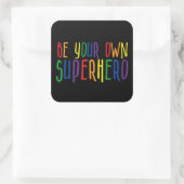 自分のスーパーヒーローになれ、感動的引用文 スクエアシール (バッグ)
