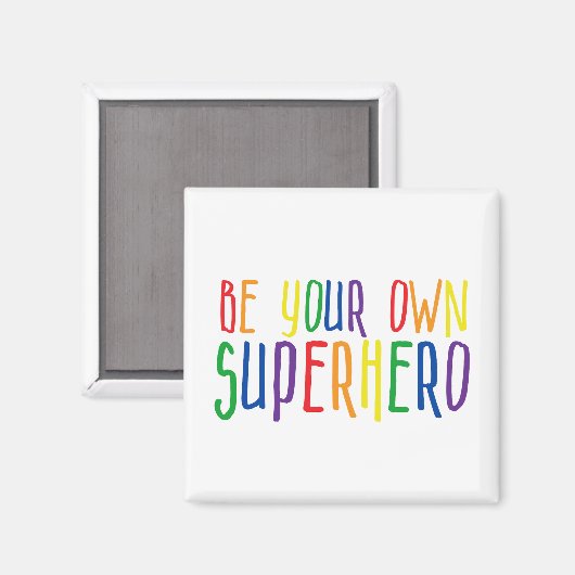 自分のスーパーヒーローになれ、感動的引用文 マグネット (正面/裏面)