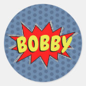 自分のスーパーヒーロー名を作成！ポーウ！ ラウンドシール (正面)