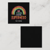自分のスーパーヒーロー感動的になカラフルる スクエア名刺 (正面/裏面)