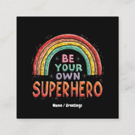 自分のスーパーヒーロー感動的になカラフルる スクエア名刺