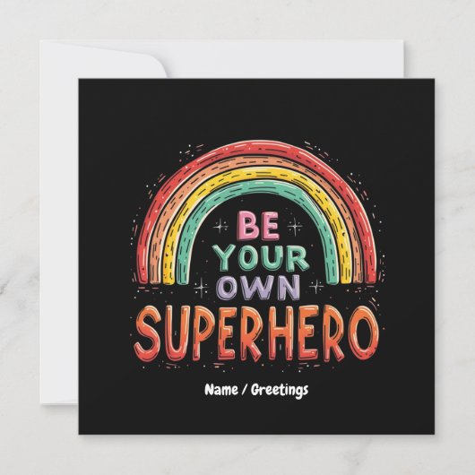 自分のスーパーヒーロー感動的になカラフルる 招待状 (正面)