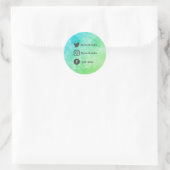 自分のソーシャルメディアの水の色が明るい緑 ラウンドシール (バッグ)