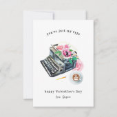 自分のタイプのみ |タイプライターのバレンタインデーカード ノートカード (正面)