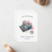 自分のタイプのみ |タイプライターのバレンタインデーカード ノートカード (正面/裏面インサイチュ)