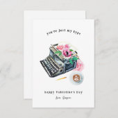 自分のタイプのみ |タイプライターのバレンタインデーカード ノートカード (正面/裏面)