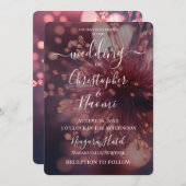 自分のダークスパークルの花をクローズアップで作成 招待状 (正面/裏面)